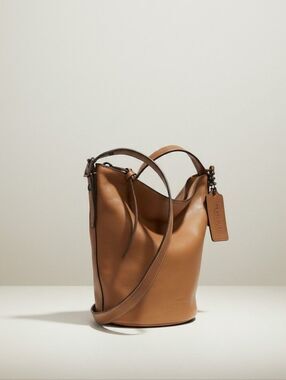 Vintage Coach Leather Mini Bleecker Duffle Bucket Bag Purse in British Tan 32281